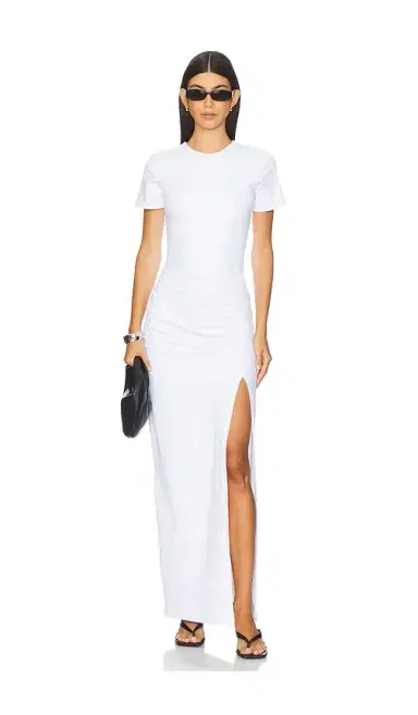susana monaco Side Gathered Slit Dress | Thumbnail 1 susana monaco Side Gathered Slit Dress | Thumbnail 1