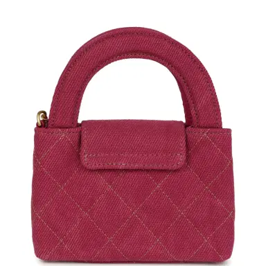Chanel Chanel Nano Kelly Shopper Fuchsia Washed Denim Brushed Gold Hardware | Thumbnail 5 Chanel Chanel Nano Kelly Shopper Fuchsia Washed Denim Brushed Gold Hardware | Thumbnail 5