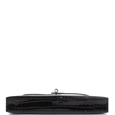 HERMÈS Hermes Kelly Elan Black Shiny Porosus Crocodile Palladium Hardware | Thumbnail 6 HERMÈS Hermes Kelly Elan Black Shiny Porosus Crocodile Palladium Hardware | Thumbnail 6