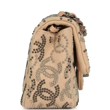 Chanel Pre-owned Chanel Mini CC Studded Rectangular Flap Bag Light Pink Canvas Ruthenium Hardware | Thumbnail 4 Chanel Pre-owned Chanel Mini CC Studded Rectangular Flap Bag Light Pink Canvas Ruthenium Hardware | Thumbnail 4