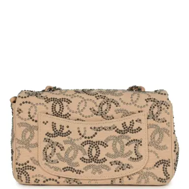 Chanel Pre-owned Chanel Mini CC Studded Rectangular Flap Bag Light Pink Canvas Ruthenium Hardware | Thumbnail 5 Chanel Pre-owned Chanel Mini CC Studded Rectangular Flap Bag Light Pink Canvas Ruthenium Hardware | Thumbnail 5