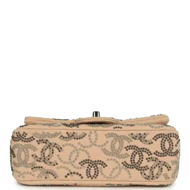 Chanel Pre-owned Chanel Mini CC Studded Rectangular Flap Bag Light Pink Canvas Ruthenium Hardware | Thumbnail 6 Chanel Pre-owned Chanel Mini CC Studded Rectangular Flap Bag Light Pink Canvas Ruthenium Hardware | Thumbnail 6