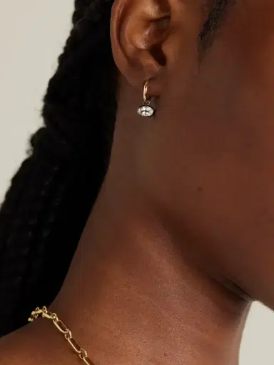 By Pariah Orbit 14-karat Recycled Gold, Rhodium And Topaz Hoop Earrings | Thumbnail 2 By Pariah Orbit 14-karat Recycled Gold, Rhodium And Topaz Hoop Earrings | Thumbnail 2