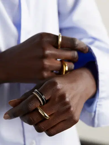 By Pariah Essential Stacking 14-karat Recycled Gold Onyx Ring | Thumbnail 2 By Pariah Essential Stacking 14-karat Recycled Gold Onyx Ring | Thumbnail 2