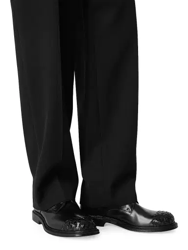 Bottega Veneta Men's James Intrecciato-Toe Leather Shoes - Black - Size 10 | Thumbnail 5 Bottega Veneta Men's James Intrecciato-Toe Leather Shoes - Black - Size 10 | Thumbnail 5