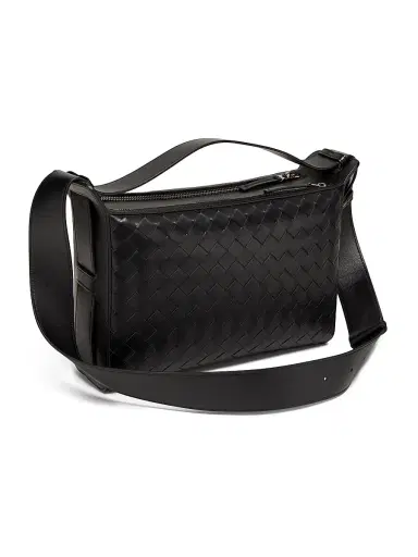 Bottega Veneta Men's Intrecciato Leather Top Handle Bag - Black Silver | Thumbnail 6 Bottega Veneta Men's Intrecciato Leather Top Handle Bag - Black Silver | Thumbnail 6