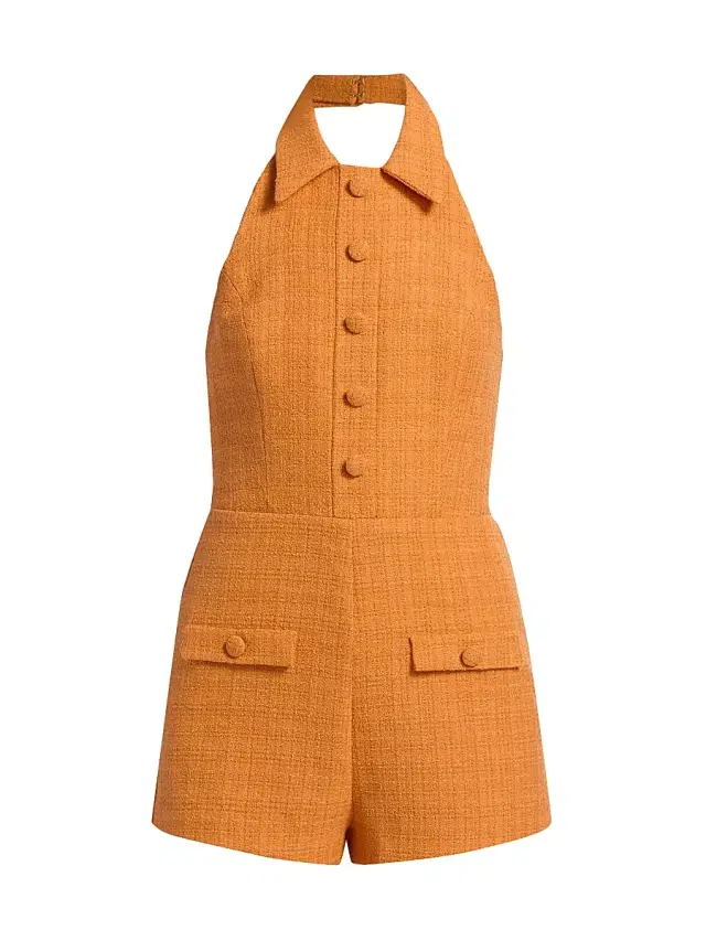 Women's Archer Halterneck Romper - Orange Women's Archer Halterneck Romper - Orange