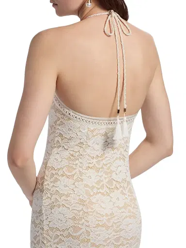 Generation Love Women's Garcia Lace Halterneck Maxi Dress - White Beige | Thumbnail 6 Generation Love Women's Garcia Lace Halterneck Maxi Dress - White Beige | Thumbnail 6