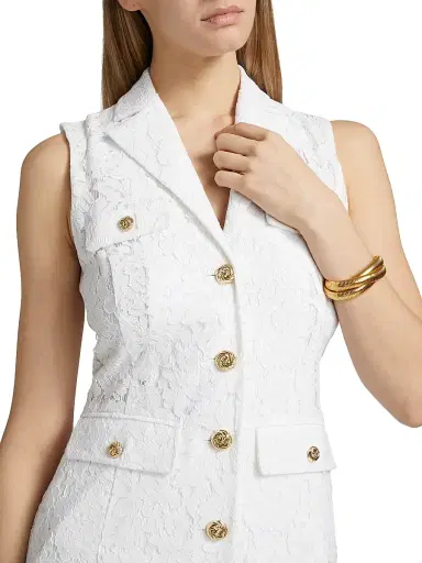 Generation Love Women's Curtis Floral Lace Sleeveless Blazer - White | Thumbnail 6 Generation Love Women's Curtis Floral Lace Sleeveless Blazer - White | Thumbnail 6