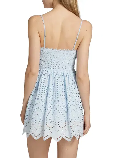 Generation Love Women's Lilia Cotton Eyelet Minidress - Opal | Thumbnail 5 Generation Love Women's Lilia Cotton Eyelet Minidress - Opal | Thumbnail 5