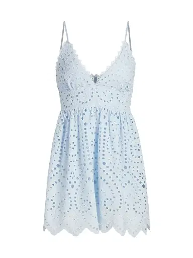 Generation Love Women's Lilia Cotton Eyelet Minidress - Opal | Thumbnail 1 Generation Love Women's Lilia Cotton Eyelet Minidress - Opal | Thumbnail 1