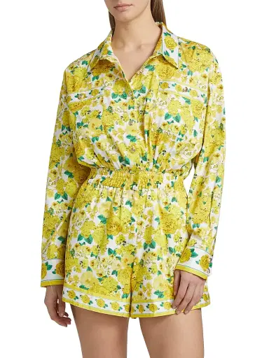 Generation Love Women's Yera Floral Romper - Floral Fantasy White Yellow | Thumbnail 3 Generation Love Women's Yera Floral Romper - Floral Fantasy White Yellow | Thumbnail 3