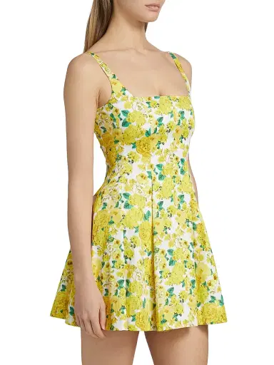 Generation Love Women's Courtney Floral Poplin Minidress - Floral Fantasy White Yellow | Thumbnail 4 Generation Love Women's Courtney Floral Poplin Minidress - Floral Fantasy White Yellow | Thumbnail 4