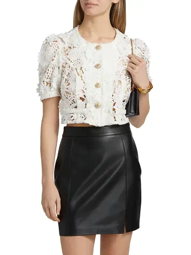 Generation Love Women's Joanie 3D Lace Jacket - White | Thumbnail 3 Generation Love Women's Joanie 3D Lace Jacket - White | Thumbnail 3