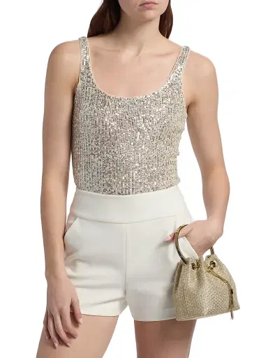 Generation Love Women's Dina Sequin Bodysuit - Moonbeam | Thumbnail 3 Generation Love Women's Dina Sequin Bodysuit - Moonbeam | Thumbnail 3