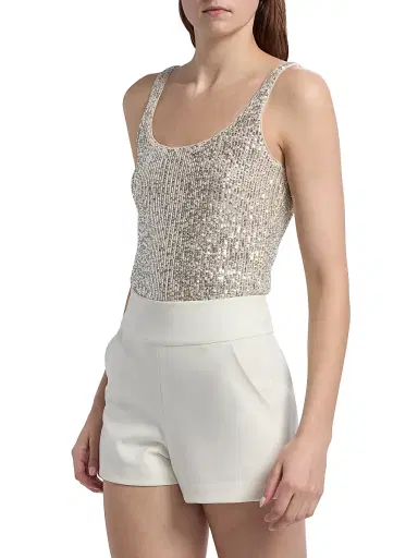 Generation Love Women's Dina Sequin Bodysuit - Moonbeam | Thumbnail 4 Generation Love Women's Dina Sequin Bodysuit - Moonbeam | Thumbnail 4