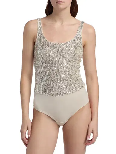 Generation Love Women's Dina Sequin Bodysuit - Moonbeam | Thumbnail 6 Generation Love Women's Dina Sequin Bodysuit - Moonbeam | Thumbnail 6