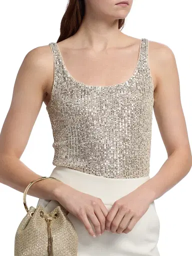 Generation Love Women's Dina Sequin Bodysuit - Moonbeam | Thumbnail 7 Generation Love Women's Dina Sequin Bodysuit - Moonbeam | Thumbnail 7