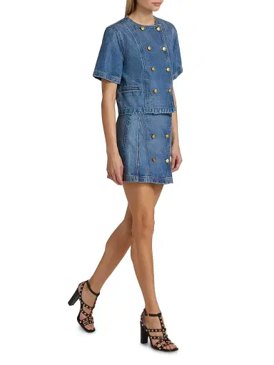 Ulla Johnson Women's Serge Denim Double-Breasted Jacket - Danube | Thumbnail 2 Ulla Johnson Women's Serge Denim Double-Breasted Jacket - Danube | Thumbnail 2