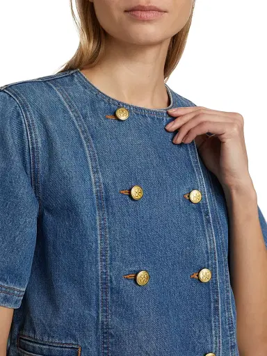 Ulla Johnson Women's Serge Denim Double-Breasted Jacket - Danube | Thumbnail 6 Ulla Johnson Women's Serge Denim Double-Breasted Jacket - Danube | Thumbnail 6