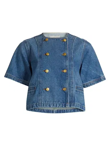 Ulla Johnson Women's Serge Denim Double-Breasted Jacket - Danube | Thumbnail 1 Ulla Johnson Women's Serge Denim Double-Breasted Jacket - Danube | Thumbnail 1
