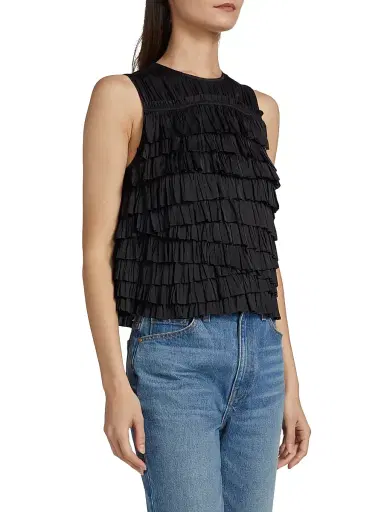 Ulla Johnson Women's Quinn Satin Plissé Top | Thumbnail 4 Ulla Johnson Women's Quinn Satin Plissé Top | Thumbnail 4