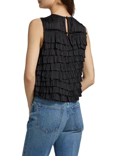 Ulla Johnson Women's Quinn Satin Plissé Top | Thumbnail 5 Ulla Johnson Women's Quinn Satin Plissé Top | Thumbnail 5