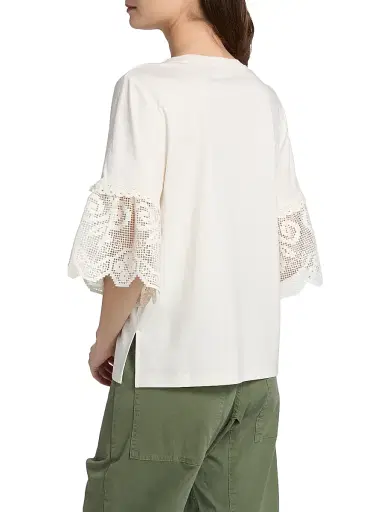 Kobi Halperin Women's Amanda Lace-Trimmed Cotton T-Shirt | Thumbnail 5 Kobi Halperin Women's Amanda Lace-Trimmed Cotton T-Shirt | Thumbnail 5