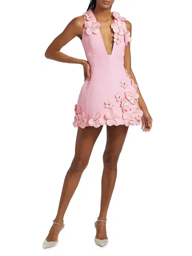 Bronx Banco Women's Estelle Floral Applique Minidress - Blush | Thumbnail 2 Bronx Banco Women's Estelle Floral Applique Minidress - Blush | Thumbnail 2