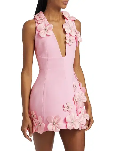 Bronx Banco Women's Estelle Floral Applique Minidress - Blush | Thumbnail 4 Bronx Banco Women's Estelle Floral Applique Minidress - Blush | Thumbnail 4