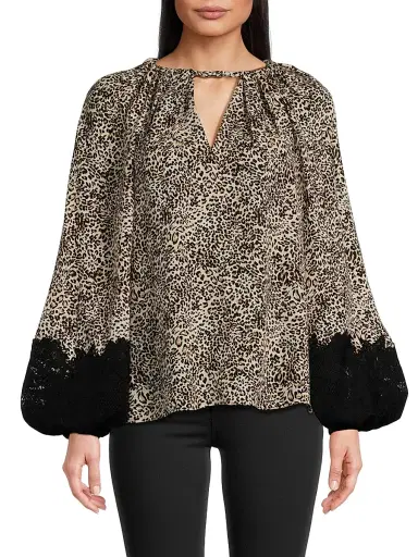 Ungaro Women's Abi Leopard-Print Silk Georgette Blouse - Natural Multi | Thumbnail 3 Ungaro Women's Abi Leopard-Print Silk Georgette Blouse - Natural Multi | Thumbnail 3