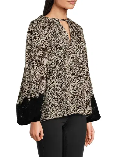 Ungaro Women's Abi Leopard-Print Silk Georgette Blouse - Natural Multi | Thumbnail 4 Ungaro Women's Abi Leopard-Print Silk Georgette Blouse - Natural Multi | Thumbnail 4