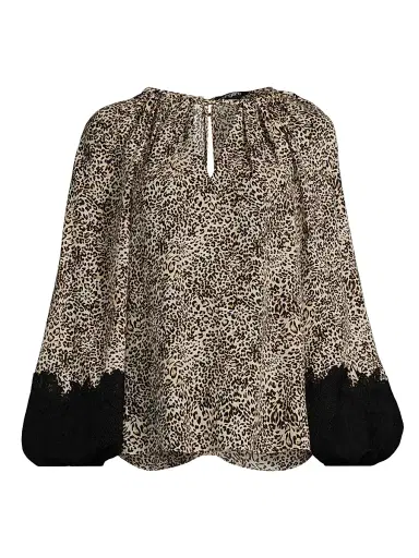 Ungaro Women's Abi Leopard-Print Silk Georgette Blouse - Natural Multi | Thumbnail 1 Ungaro Women's Abi Leopard-Print Silk Georgette Blouse - Natural Multi | Thumbnail 1