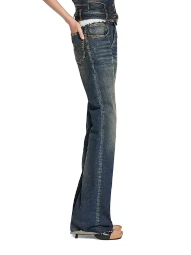 Balenciaga Women's Slim Fit Bootcut Pants - Dark Blue | Thumbnail 5 Balenciaga Women's Slim Fit Bootcut Pants - Dark Blue | Thumbnail 5