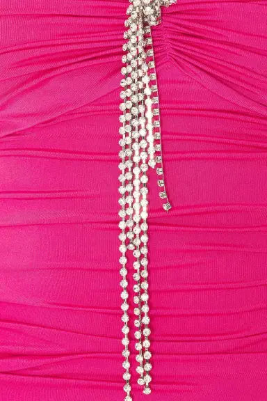 AREA Crystal Flower Draped Strapless Mini Dress | Thumbnail 6 AREA Crystal Flower Draped Strapless Mini Dress | Thumbnail 6