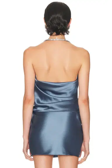 AREA Crystal Embellished Satin Halter Top | Thumbnail 5 AREA Crystal Embellished Satin Halter Top | Thumbnail 5