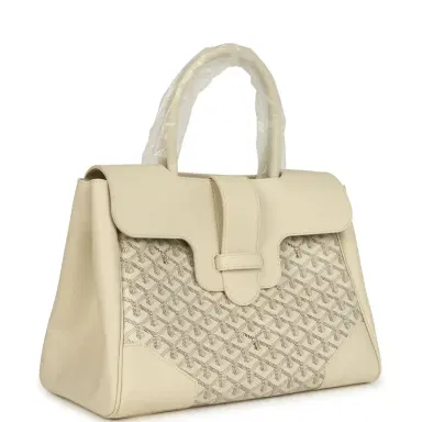 goyard Goyard Goyardine Canvas Sand Saigon Tote Palladium Hardware | Thumbnail 2 goyard Goyard Goyardine Canvas Sand Saigon Tote Palladium Hardware | Thumbnail 2