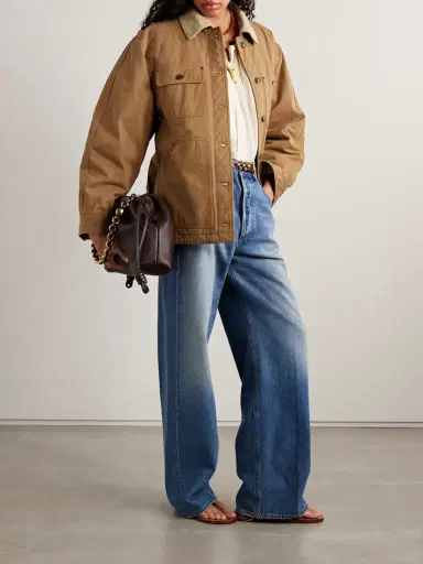 Isabel Marant Ninon Corduroy-trimmed Cotton-twill Jacket | Thumbnail 2 Isabel Marant Ninon Corduroy-trimmed Cotton-twill Jacket | Thumbnail 2