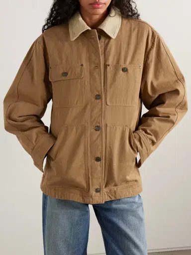 Isabel Marant Ninon Corduroy-trimmed Cotton-twill Jacket | Thumbnail 3 Isabel Marant Ninon Corduroy-trimmed Cotton-twill Jacket | Thumbnail 3