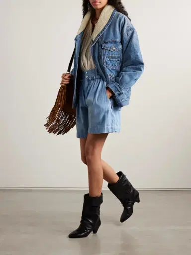 Isabel Marant Pimia Oversized Fleece-lined Padded Denim Jacket | Thumbnail 2 Isabel Marant Pimia Oversized Fleece-lined Padded Denim Jacket | Thumbnail 2