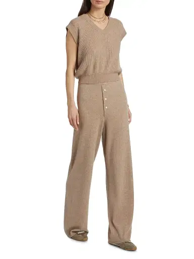 Guest in Residence Women's Rib-Knit Cashmere Vest - Taupe | Thumbnail 2 Guest in Residence Women's Rib-Knit Cashmere Vest - Taupe | Thumbnail 2