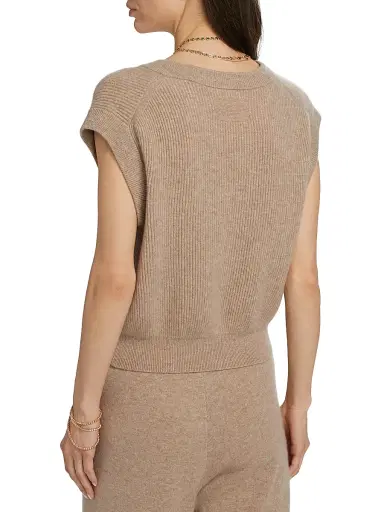 Guest in Residence Women's Rib-Knit Cashmere Vest - Taupe | Thumbnail 5 Guest in Residence Women's Rib-Knit Cashmere Vest - Taupe | Thumbnail 5