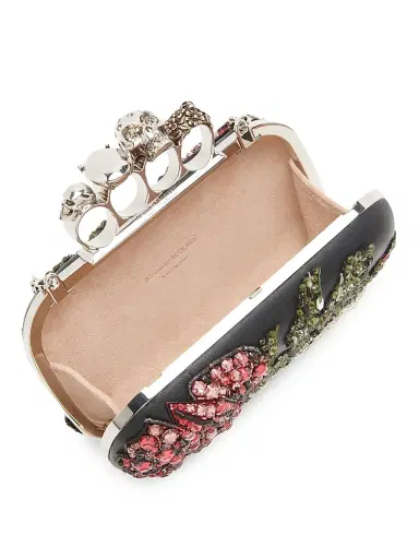 Alexander McQueen Women's Skull Beaded Leather Clutch | Thumbnail 4 Alexander McQueen Women's Skull Beaded Leather Clutch | Thumbnail 4