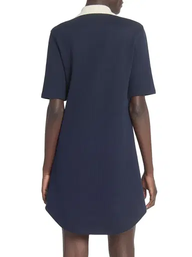 Thom Browne Women's Contrast-Trim Cotton Short-Sleeve Mini-Shirtdress - Navy | Thumbnail 5 Thom Browne Women's Contrast-Trim Cotton Short-Sleeve Mini-Shirtdress - Navy | Thumbnail 5