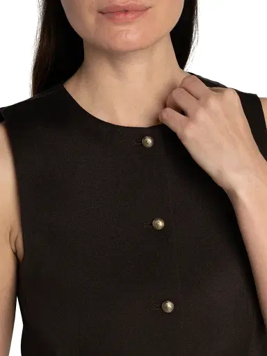 Giorgio Armani Women's Wool Crewneck Vest - Dark Brown - Size 8 | Thumbnail 6 Giorgio Armani Women's Wool Crewneck Vest - Dark Brown - Size 8 | Thumbnail 6