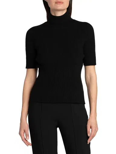 Giorgio Armani Women's Mock Turtleneck Knit Top - Black - Size 4 | Thumbnail 3 Giorgio Armani Women's Mock Turtleneck Knit Top - Black - Size 4 | Thumbnail 3