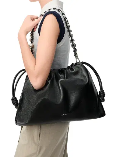 Loewe Women's Large Flamenco Leather Shoulder Bag - Black | Thumbnail 2 Loewe Women's Large Flamenco Leather Shoulder Bag - Black | Thumbnail 2
