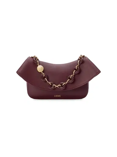 Loewe Women's Ola Leather Shoulder Bag - Dark Burgundy | Thumbnail 1 Loewe Women's Ola Leather Shoulder Bag - Dark Burgundy | Thumbnail 1