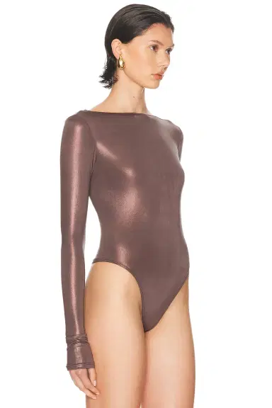 LaPointe Coated Jersey Boatneck Bodysuit | Thumbnail 3 LaPointe Coated Jersey Boatneck Bodysuit | Thumbnail 3