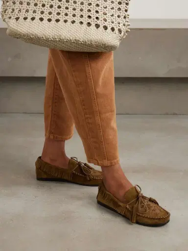 Isabel Marant Fitza Tasseled Fringed Leather-trimmed Suede Loafers | Thumbnail 2 Isabel Marant Fitza Tasseled Fringed Leather-trimmed Suede Loafers | Thumbnail 2